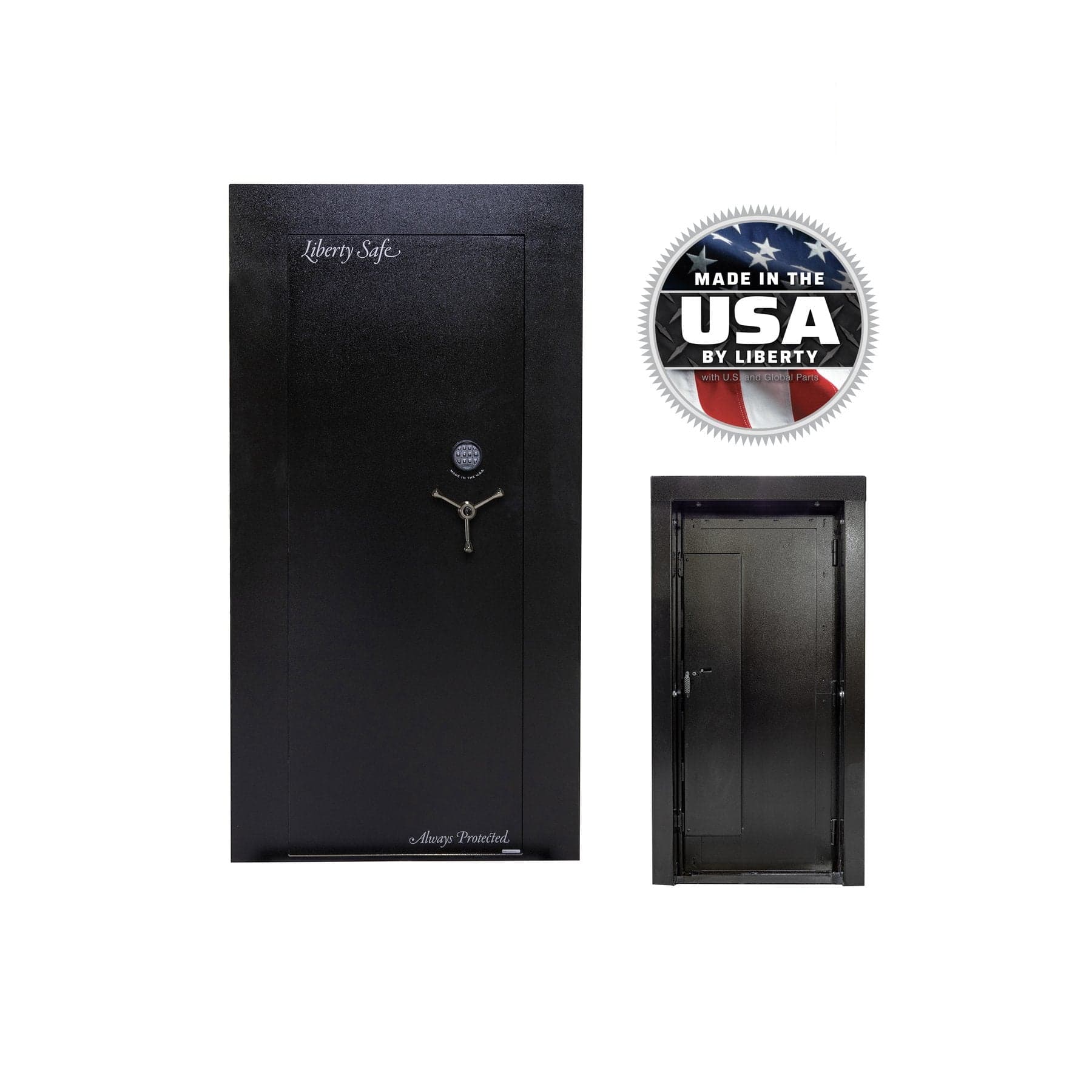 Liberty Blockade Vault Door – Heavy - Duty Safe Room Security - Vault Door - Textured Black / Chrome