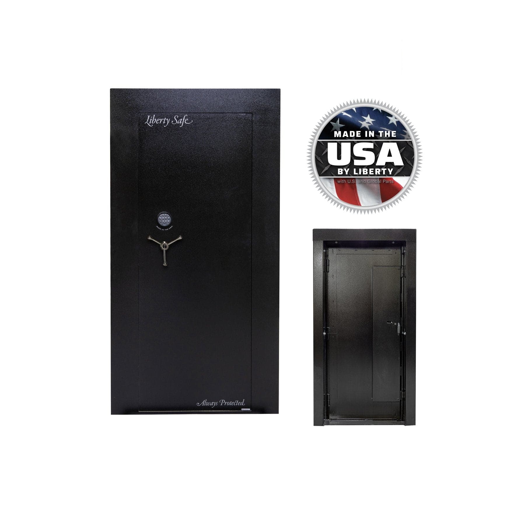 Liberty Blockade Vault Door – Heavy - Duty Safe Room Security - Vault Door - Textured Black / Chrome