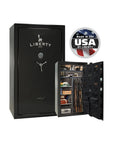 Liberty Colonial 50 Gun Safe – Ultimate Firearm Security and Storage - Gun Safe - Gloss Black / Chrome / Gray Fabric