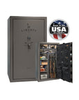 Liberty Colonial 50 Gun Safe – Ultimate Firearm Security and Storage - Gun Safe - Gloss Gray / Black Chrome / Gray Fabric