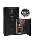 Liberty Colonial 50 Gun Safe – Ultimate Firearm Security and Storage - Gun Safe - Textured Black / Chrome / Gray Fabric