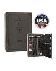 Liberty Fatboy Jr. Extreme Gun Safe – High - Capacity Firearm Security - Gun Safe - Marble Gray / Black Chrome / Gray Fabric