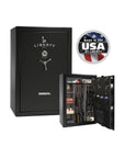 Liberty Fatboy Jr. Extreme Gun Safe – High - Capacity Firearm Security - Gun Safe - Textured Black / Chrome / Gray Fabric