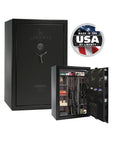 Liberty Fatboy Jr. Extreme Gun Safe – High - Capacity Firearm Security - Gun Safe - Textured Black / Black Chrome / Gray Fabric *XL ONLY*