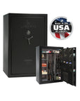 Liberty Fatboy Jr. Extreme Gun Safe – High - Capacity Firearm Security - Gun Safe - Textured Black / Black Chrome / Gray Fabric *XL ONLY*