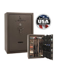 Liberty Fatboy Jr. Extreme Gun Safe – High - Capacity Firearm Security - Gun Safe - Textured Bronze / Black Chrome / Camel Fabric