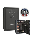 Liberty Fatboy Jr. Extreme Gun Safe – High - Capacity Firearm Security - Gun Safe - Textured Granite / Chrome / Gray Fabric