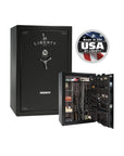 Liberty Fatboy – Maximum Firearm Security and Storage - Gun Safe - Textured Black / Chrome / Gray Fabric