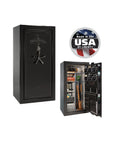 Liberty Lincoln 25 Gun Safe – Secure, Fire - Rated Protection - Gun Safe - Gloss Black / Chrome / Silver Velour