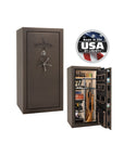 Liberty Lincoln 25 Gun Safe – Secure, Fire - Rated Protection - Gun Safe - Marble Green / Brass / Beige Velour