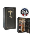 Liberty Lincoln 25 Gun Safe – Secure, Fire - Rated Protection - Gun Safe - Gloss Black / Brass / Beige Velour