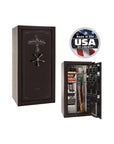 Liberty Lincoln 25 Gun Safe – Secure, Fire - Rated Protection - Gun Safe - Gloss Black Cherry / Black Chrome / Silver Velour