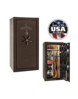 Liberty Lincoln 25 Gun Safe – Secure, Fire - Rated Protection - Gun Safe - Gloss Bronze / Black Chrome / Beige Velour