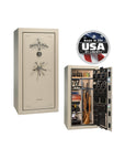 Liberty Lincoln 25 Gun Safe – Secure, Fire - Rated Protection - Gun Safe - Gloss Champagne / Black Chrome / Beige Velour