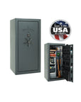 Liberty Lincoln 25 Gun Safe – Secure, Fire - Rated Protection - Gun Safe - Gloss Forest Mist / Black Chrome / Silver Velour