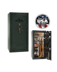 Liberty Lincoln 25 Gun Safe – Secure, Fire - Rated Protection - Gun Safe - Gloss Green / Black Chrome / Beige Velour