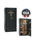 Liberty Lincoln 25 Gun Safe – Secure, Fire - Rated Protection - Gun Safe - Gloss Green / Brass / Beige Velour