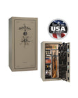 Liberty Lincoln 25 Gun Safe – Secure, Fire - Rated Protection - Gun Safe - Marble Champagne / Black Chrome / Beige Velour