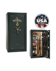 Liberty Lincoln 25 Gun Safe – Secure, Fire - Rated Protection - Gun Safe - Marble Green / Brass / Beige Velour
