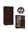 Liberty Magnum 25 Gun Safe – Ultimate Fire & Theft Protection - Gun Safe - Feathered Burgundy / Black Chrome / Beige Velour