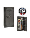 Liberty Magnum 25 Gun Safe – Ultimate Fire & Theft Protection - Gun Safe - Feathered Gray / Black Chrome / Silver Velour