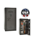 Liberty Magnum 25 Gun Safe – Ultimate Fire & Theft Protection - Gun Safe - Feathered Gray / Black Chrome / Silver Velour