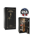 Liberty Magnum 25 Gun Safe – Ultimate Fire & Theft Protection - Gun Safe - Gloss Black / Brass / Beige Velour