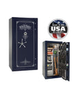 Liberty Magnum 25 Gun Safe – Ultimate Fire & Theft Protection - Gun Safe - Gloss Blue / Chrome / Silver Velour
