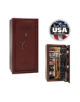 Liberty Magnum 25 Gun Safe – Ultimate Fire & Theft Protection - Gun Safe - Gloss Burgundy / Black Chrome / Beige Velour