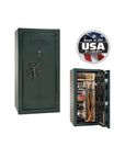 Liberty Magnum 25 Gun Safe – Ultimate Fire & Theft Protection - Gun Safe - Gloss Green / Black Chrome / Beige Velour