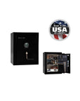 Liberty Premium Home Safe 8 – Compact Security Solution - Home Safe - Marble White / Black Chrome / Beige Velour