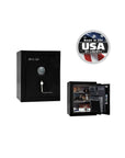 Liberty Premium Home Safe 8 – Compact Security Solution - Home Safe - Gloss Black Cherry / Black Chrome / Silver Velour