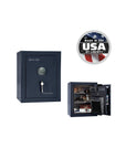 Liberty Premium Home Safe 8 – Compact Security Solution - Home Safe - Gloss Blue / Chrome / Silver Velour