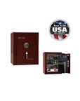 Liberty Premium Home Safe 8 – Compact Security Solution - Home Safe - Gloss Burgundy / Brass / Beige Velour