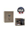 Liberty Premium Home Safe 8 – Compact Security Solution - Home Safe - Gloss Champagne / Black Chrome / Beige Velour