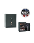 Liberty Premium Home Safe 8 – Compact Security Solution - Home Safe - Gloss Forest Mist / Black Chrome / Silver Velour