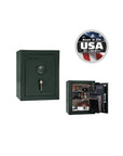 Liberty Premium Home Safe 8 – Compact Security Solution - Home Safe - Gloss Green / Black Chrome / Beige Velour