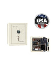 Liberty Premium Home Safe 8 – Compact Security Solution - Home Safe - Gloss White / Black Chrome / Beige Velour