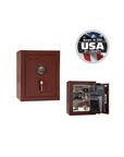 Liberty Premium Home Safe 8 – Compact Security Solution - Home Safe - Marble Burgundy / Black Chrome / Beige Velour