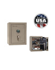 Liberty Premium Home Safe 8 – Compact Security Solution - Home Safe - Marble Champagne / Black Chrome / Beige Velour