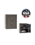 Liberty Premium Home Safe 8 – Compact Security Solution - Home Safe - Marble Gray / Black Chrome / Silver Velour