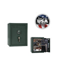 Liberty Premium Home Safe 8 – Compact Security Solution - Home Safe - Marble Green / Black Chrome / Beige Velour
