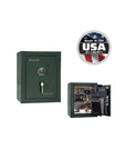 Liberty Premium Home Safe 8 – Compact Security Solution - Home Safe - Marble Green / Brass / Beige Velour