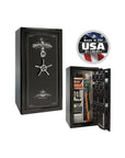 Liberty Presidential 25 Gun Safe – Elite Firearm Security and Storage - Gun Safe - Gloss Black / Chrome / Silver Velour