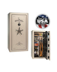 Liberty Presidential 25 Gun Safe – Elite Firearm Security and Storage - Gun Safe - Gloss Champagne / Black Chrome / Beige Velour