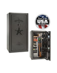 Liberty Presidential 25 Gun Safe – Elite Firearm Security and Storage - Gun Safe - Gloss Gray / Black Chrome / Silver Velour