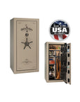 Liberty Presidential 25 Gun Safe – Elite Firearm Security and Storage - Gun Safe - Marble Champagne / Black Chrome / Beige Velour