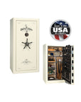 Liberty Presidential 25 Gun Safe – Elite Firearm Security and Storage - Gun Safe - Marble White / Black Chrome / Beige Velour