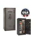 National Classic Plus 25 Gun Safe – High - Security Fire & Theft Protection - Gun Safe - Feathered Gray / Black Chrome / Silver Velour