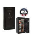 National Classic Plus 25 Gun Safe – High - Security Fire & Theft Protection - Gun Safe - Gloss Black / Black Chrome / Silver Velour